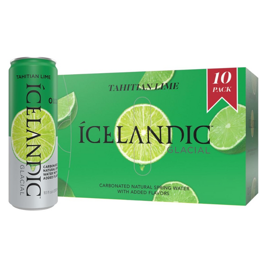 Icelandic Glacial Sparkling Water 'Tahitian Lime' Can (10 Pack)