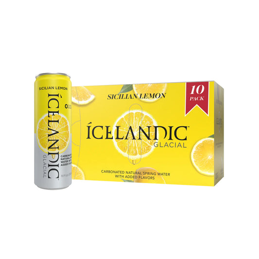 Icelandic Glacial Sparkling Water 'Sicilian Lemon' Can (10 Pack)