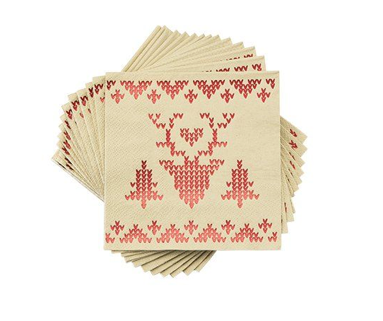 Red Shimmering Sweater Napkins